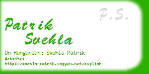 patrik svehla business card